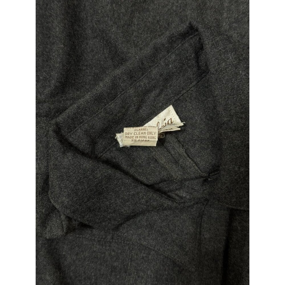 Vintage Ambria Womens 12M 100% Worsted Wool Flannel Long Coat Dress Gray Classic - Picture 16 of 16